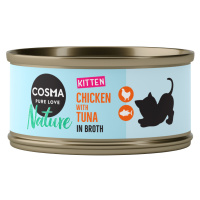 Výhodné balení Cosma Nature Kitten 24 x 70 g - s kuřecím masem a tuňákem