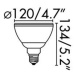 FARO LED žárovka PAR38 E27 12W IP65 3000K
