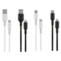 TRONIC® Nabíjecí a datový kabel, USB-A, USB-C na Lightning®, 1 m