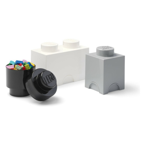 LEGO® úložné boxy Multi-Pack 3 ks - černá, bílá, šedá