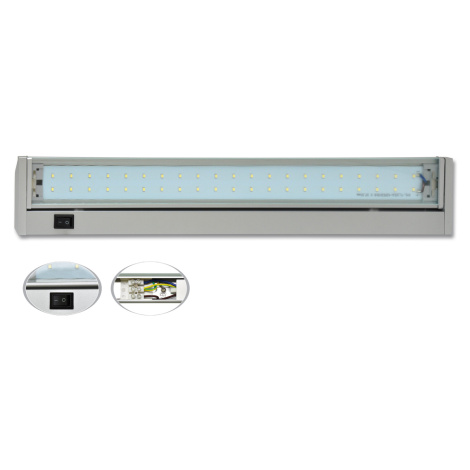 MDtools Dílenská lampa 42 x SMD,10 W, šířka 58 cm, stříbrná