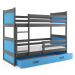 BMS Dětská patrová postel RICO | šedá 90 x 200 cm Barva: Modrá