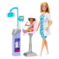 Mattel barbie povolání herní set s panenkou zubařka blondýnka, hkt69