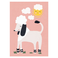 Ilustrace Happy Poodle, Treechild, 30x40 cm