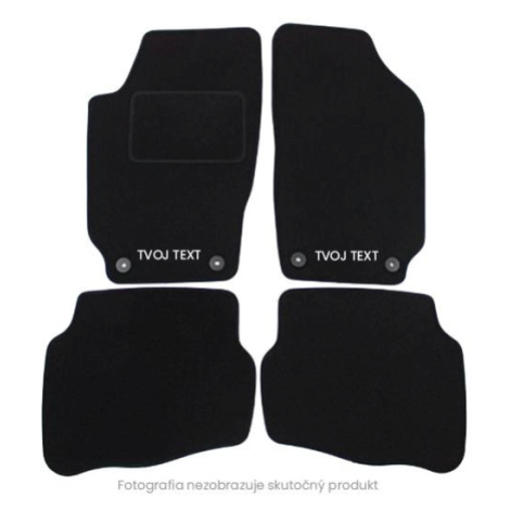 Premium black velurové autokoberce Toyota Corolla HTB 2019- , Text na spodek, přední, Bílá, Lued