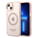 Kryt Guess GUHMP13MHTCMP iPhone 13 6,1" pink hard case Gold Outline Translucent MagSafe (GUHMP13