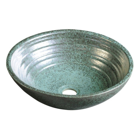 ATTILA keramické umyvadlo, průměr 42,5 cm, zelená měď DK006 Sapho