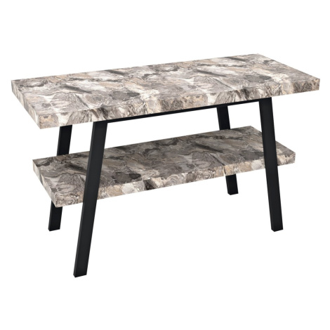 Sapho TWIGA umyvadlový stolek 110x72x50 cm, černá mat/šedý kámen