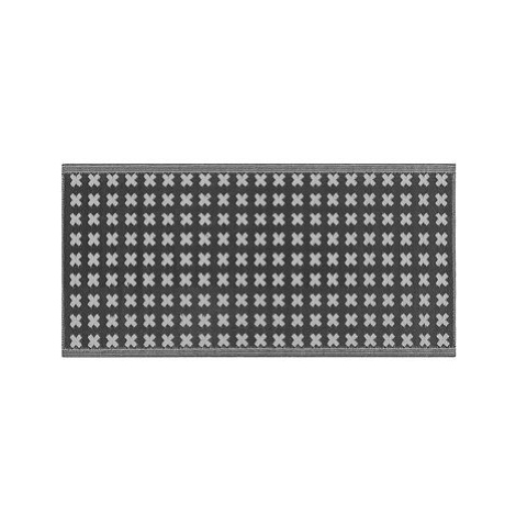 Venkovní koberec 90 x 180 cm černý ROHTAK, 202599 BELIANI