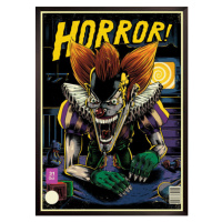 Ilustrace Evil clown comic book horror poster, Man_Half-tube, 30 × 40 cm