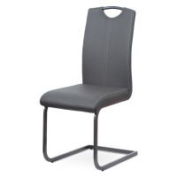 Jídelní židle TITUS — kov, ekokůže, šedá
