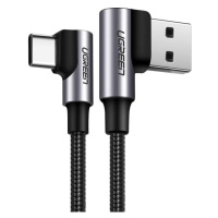 Kabel USB na USB-C, úhlový UGREEN US176, 3A, 2m (černý)