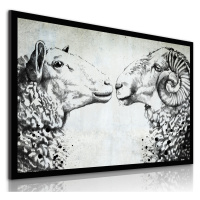 Obraz na plátně SHEEP LOVE různé rozměry Ludesign ludesign obrazy: 70x50 cm