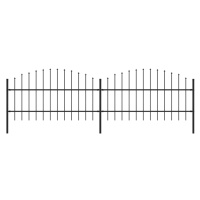 vidaXL Zahradní plot s hroty ocel (0,75–1) x 3,4 m černý