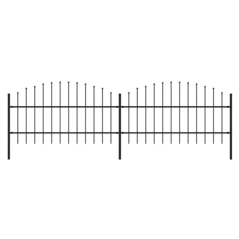 vidaXL Zahradní plot s hroty ocel (0,75–1) x 3,4 m černý