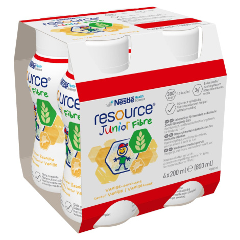 RESOURCE Resource Junior Fibre perorální roztok Vanilka 4 x 200 ml