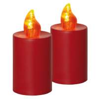 HomeLife Elektrická svíčka s plamenem AA46 červená 2 ks