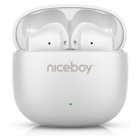 Niceboy Beans 4 POP - Bezdrátová sluchátka 200 mAh + 2x 30 mAh IPX4 bílá beans-4-pop-white