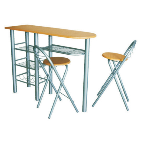 Komplet barový stůl + 2 židle BOXER, buk Tempo Kondela