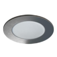 Pevný LED podhled SPOTLIGHT IP65 ROUND bodovka, stříbrná broušená - teplá