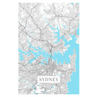 Mapa Sydney white, 26.7 × 40 cm