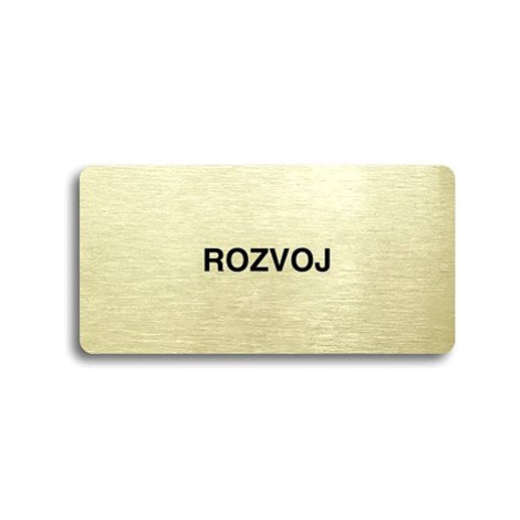 Accept Piktogram "ROZVOJ" (160 × 80 mm) (zlatá tabulka - černý tisk bez rámečku)