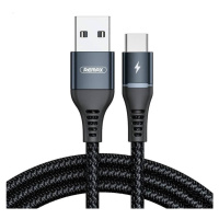 Kabel Remax Colorful Light USB-C, 1 m, 2,4 A (černý)