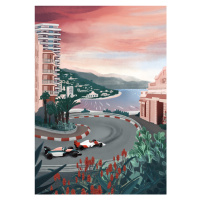 Ilustrace Monaco Circuit, Goed Blauw, 26.7 × 40 cm