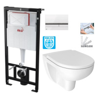 ALCADRAIN Sádromodul předstěnový instalační systém s bílým/ chrom tlačítkem M1720-1 + WC JIKA LY