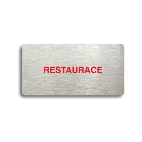 Accept Piktogram "RESTAURACE" (160 × 80 mm) (stříbrná tabulka - barevný tisk bez rámečku)