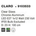 NOVA LUCE závěsné svítidlo CLARO čiré sklo chromovaný hliník E27 1x12W 230V IP20 bez žárovky 910
