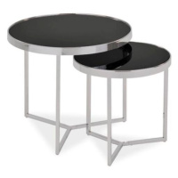 Přístavný stolek DILAO 2 chrom/černá
