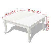 Konferenční stolek bílá vysoký lesk Dekorhome 115x65x42 cm,Konferenční stolek bílá vysoký lesk D