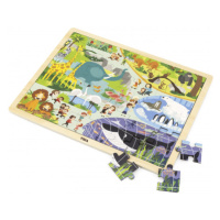 Puzzle na podstavci Viga 44587 48 dílků - poznávání zoo