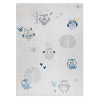 Dywany Łuszczów Dětský kusový koberec Bambino 1161 Owls grey - 140x190 cm