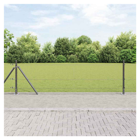 vidaXL Plotový sloupek. Šedá 25 x 0,4 m (25 x 25 mm síť) Ocel a PVC