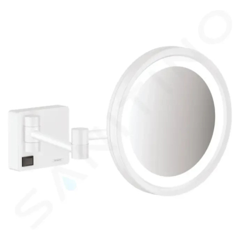 HANSGROHE AddStoris Kosmetické nástěnné zrcátko s LED osvětlením, matná bílá 41790700