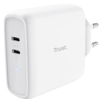 Trust MAXO 65W 2P USB-C CHARGER, bílá