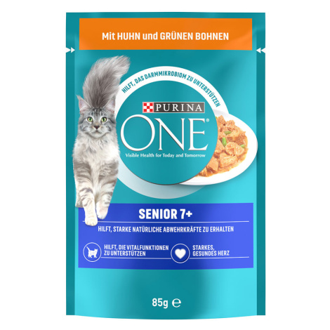 PURINA ONE Senior 7+ kuřecí - kuřecí / zelené fazolky (26 x 85 g)