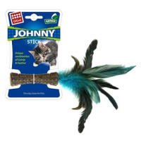 GiGwi Johnny Stick s modrými peříčky a šantou