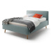 Modrošedá čalouněná dvoulůžková postel s úložným prostorem s roštem 140x200 cm Mattis – Meise Mö