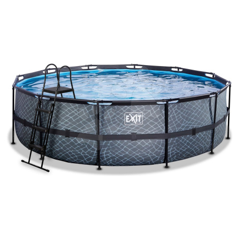 Bazén s pískovou filtrací Stone pool Exit Toys kruhový ocelová konstrukce 488*122 cm šedý od 6 l