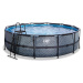 Bazén s pískovou filtrací Stone pool Exit Toys kruhový ocelová konstrukce 488*122 cm šedý od 6 l
