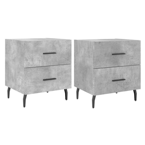 vidaXL Noční stolky 2 ks betonově šedé 40x35x47,5 cm kompozitní dřevo
