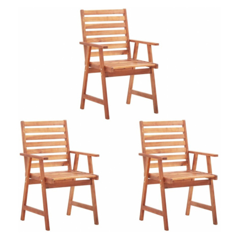 Zahradní jídelní židle 3 ks akáciové dřevo Dekorhome,Zahradní jídelní židle 3 ks akáciové dřevo  vidaXL