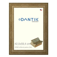 DANTIK rámeček 42 × 59,4, HRAD stříbrný patina plexi čiré