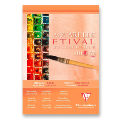 Akvarelový blok Clairefontaine Etival Cold Pressed - A5, 10 listů, 300 g