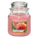 Yankee Candle, Vyšisovaná meruňková růže, Svíčka ve skleněné dóze 411 g