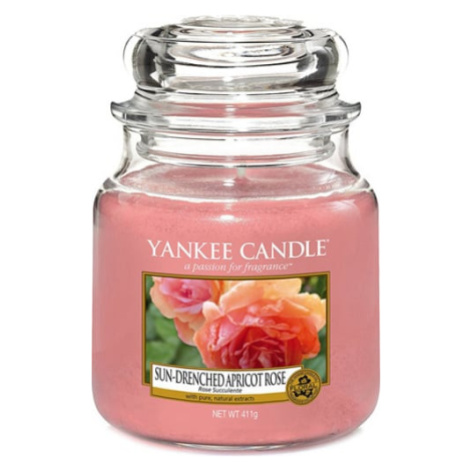 Yankee Candle, Vyšisovaná meruňková růže, Svíčka ve skleněné dóze 411 g