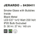 NOVA LUCE závěsné svítidlo JERARDO kouřové sklo s bublinkami uvnitř černý kov E27 1x12W IP20 bez